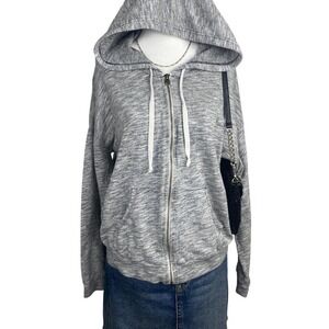 Hollister‎ Hoodie Women's Large Gray Full Zip Up Surf Y2K